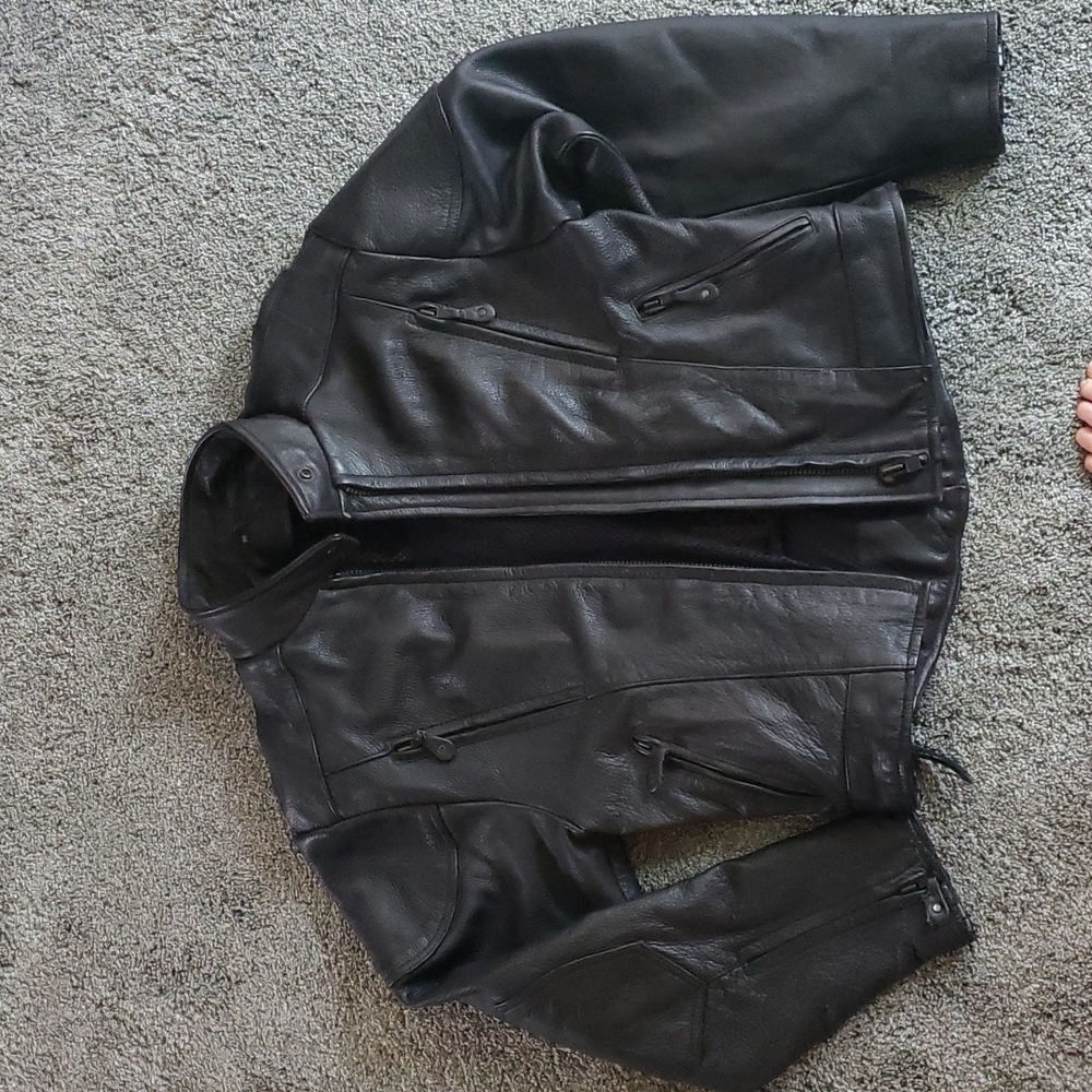 Womens genuine leather motorcycle jacket